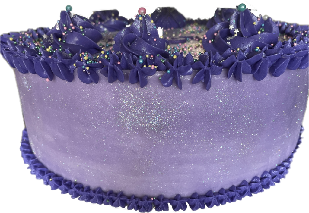 Purple funfetti cake.